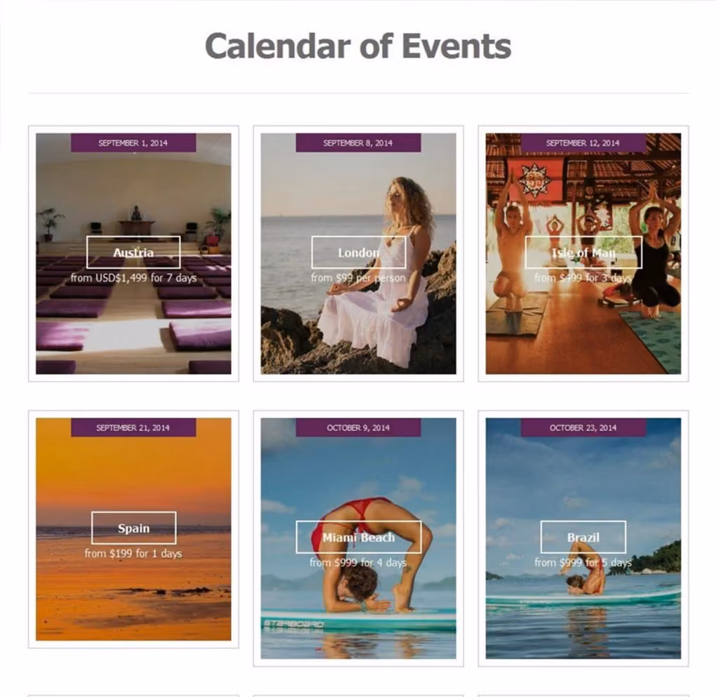 A Pranashama events interface composition.