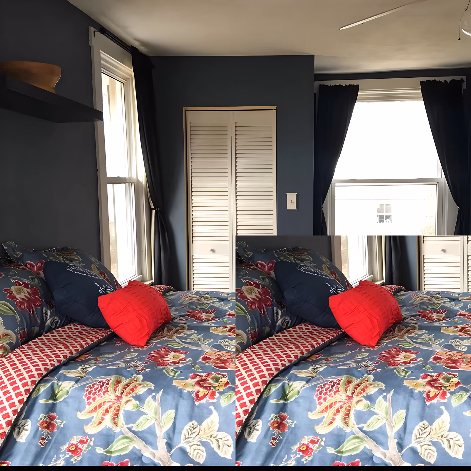 A warmly detailed interior room at Tao Cottage.